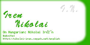 iren nikolai business card